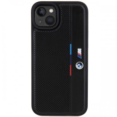 BMW BMHCP15S23PUPVK iPhone 15 | 14 | 13 6.1" czarny|black hardcase Perforated Tricolor Line image 3