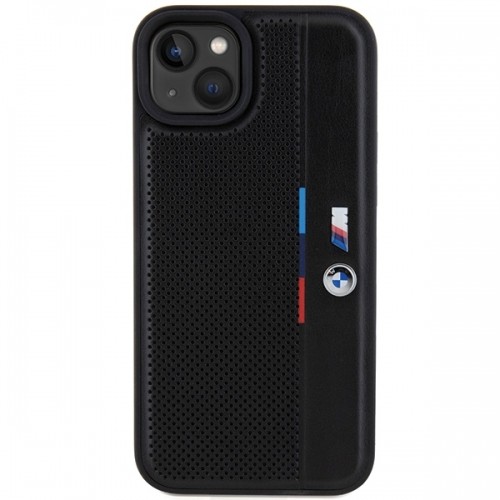 BMW BMHCP15M23PUPVK iPhone 15 Plus | 14 Plus 6.7" czarny|black hardcase Perforated Tricolor Line image 3
