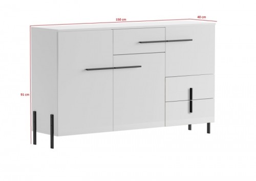 Halmar JUSTINE chest of drawers 3D3S white/ white HG image 3