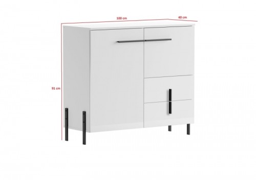 Halmar JUSTINE chest of drawers 2D2S white/ white HG image 3