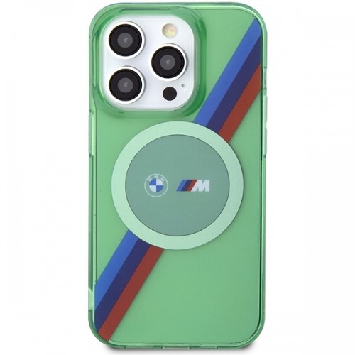 BMW BMHMP15LHDTN iPhone 15 Pro 6.1" zielony|green hardcase M Tricolor Stripes MagSafe image 3