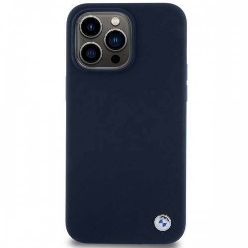 BMW BMHCP15LSILNA iPhone 15 Pro 6.1" granatowy|navy hardcase Silicone Metal Logo image 3