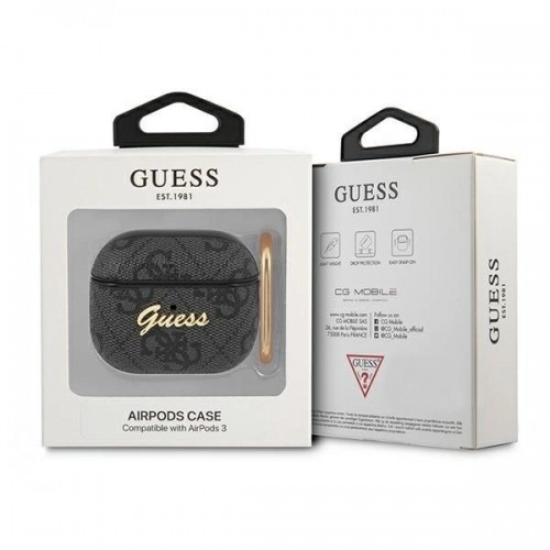 Guess GUA34GSMK AirPods 3 cover grey|grey 4G Script Metal Collection image 3