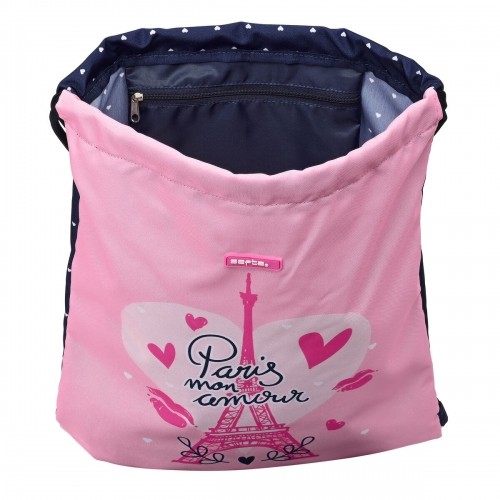 Backpack with Strings Safta Paris Pink Navy Blue 35 x 40 x 1 cm image 3