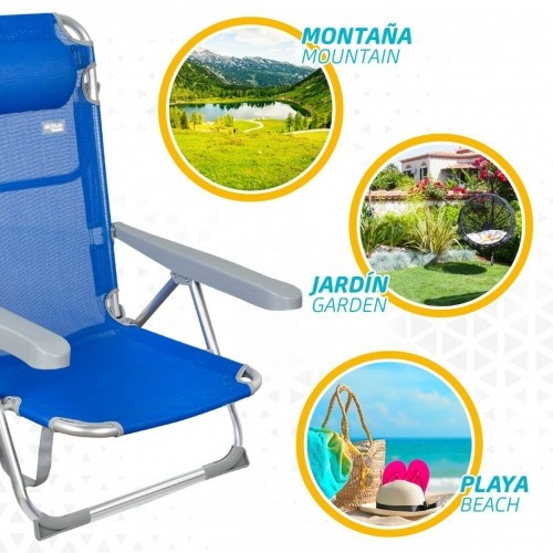 Пляжный стул Aktive Складной Синий 48 x 90 x 60 cm (2 штук) image 3