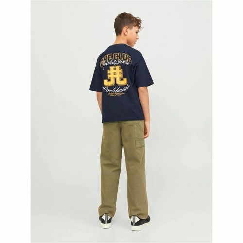 Child's Short Sleeve T-Shirt Jack & Jones Jorcole Back Print Navy Blue image 3