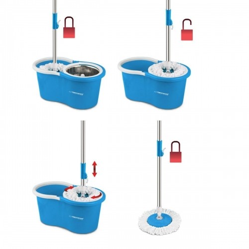 Mop with Bucket Esperanza EHS006 Blue White Microfibre image 3