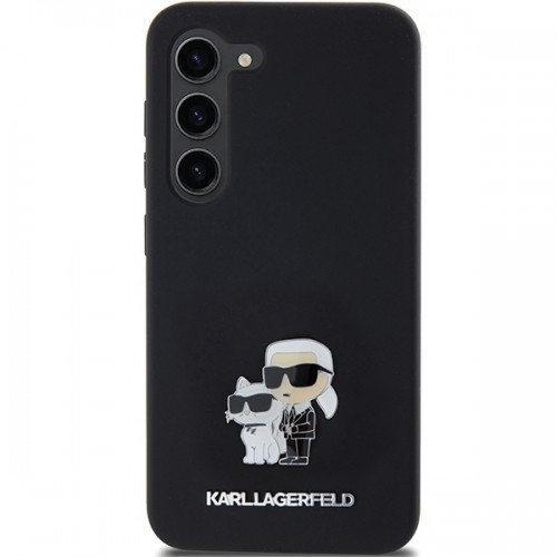 Karl Lagerfeld KLHCS23SSMHKCNPK S23 S911 hardcase czarny|black Silicone Karl&Choupette Metal Pin image 3