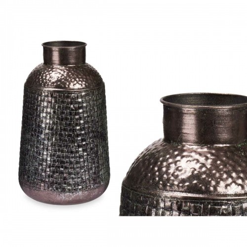 Vase Silver Metal 22,5 x 39,5 x 22,5 cm (4 Units) With relief image 3