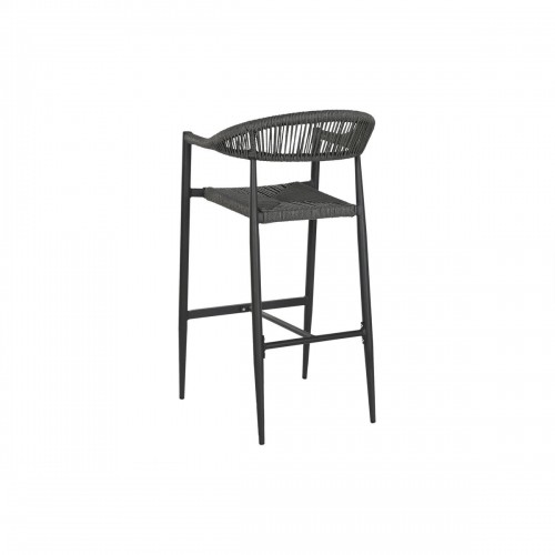 Stool Home ESPRIT Black Dark grey Aluminium Rattan 52 x 55 x 105 cm image 3