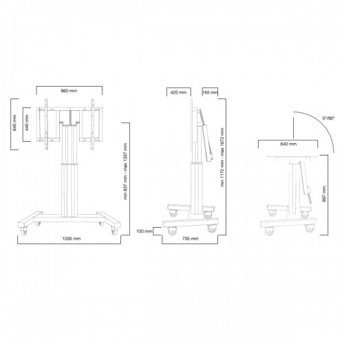 Подставка для ТВ Neomounts PLASMA-M2500TBLACK 42" 100" 150 kg image 3