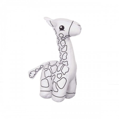 Colouring Plush White Black Cloth 17 x 22 x 9 cm Giraffe (8 Units) image 3