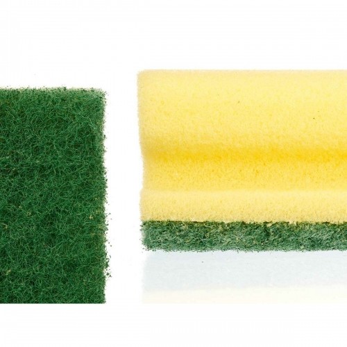 Set of scourers Yellow Green Polyurethane Abrasive fibre 4 Pieces (11 Units) image 3