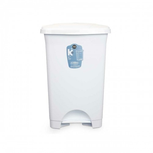 Bigbuy Home Atkritumu tvertne ar pedāli Balts Plastmasa 50 L (3 gb.) image 3