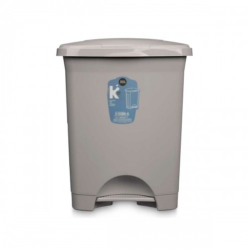 Bigbuy Home Atkritumu tvertne ar pedāli Pelēks Plastmasa 30 L (4 gb.) image 3