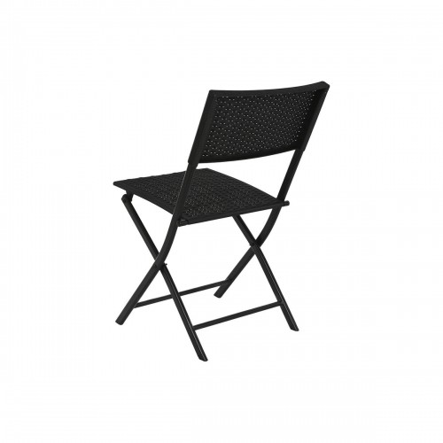 Стол и 2 стула Home ESPRIT Чёрный Сталь синтетический ротанг 58 x 58 x 71,5 cm image 3