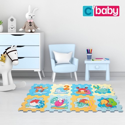 Color Baby Paklājiņš puzle Jūras dzīvnieki un cipari, 8 dab. (30 x 30 cm) Eva gumija, +10 mēn. CB47157 image 3