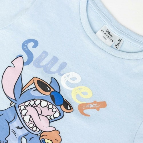 Krekls ar Īsām Piedurknēm Bērniem Stitch Gaiši Zils image 3