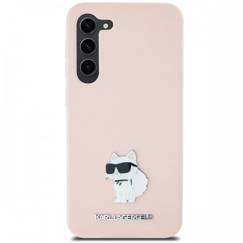 Karl Lagerfeld Silicone Choupette Metal Pin case for Samsung Galaxy S23 - pink image 3