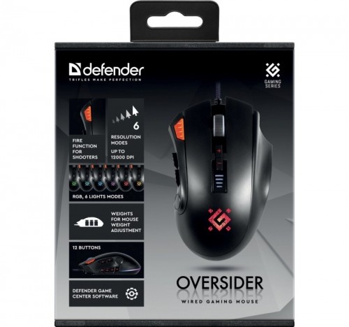 MOUSE DEFENDER GM-917 OVERSIDER RGB OPTIC 12000dpi 12P image 3