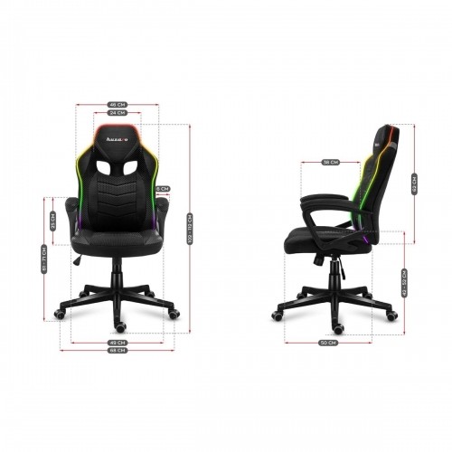 Gaming Chair Huzaro HZ-Force 2.5 RGB Mesh Black Grey image 3