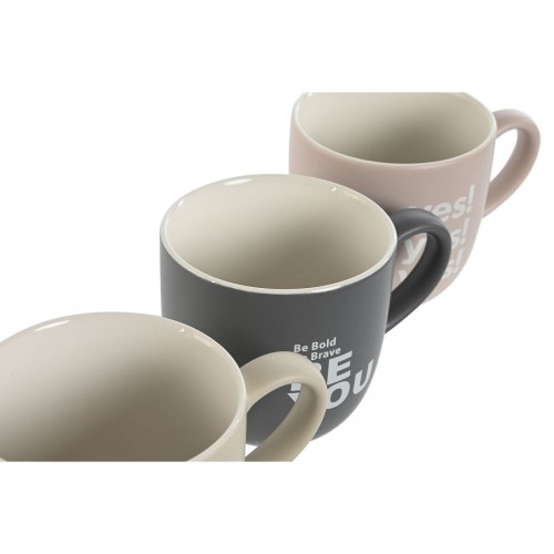 Komplekts ar 4 krūzēm Home ESPRIT Dzeltens Bēšs Pelēks Rozā Porcelāns 410 ml image 3