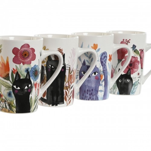 Кружка Mug Home ESPRIT Разноцветный Фарфор кот (4 штук) image 3