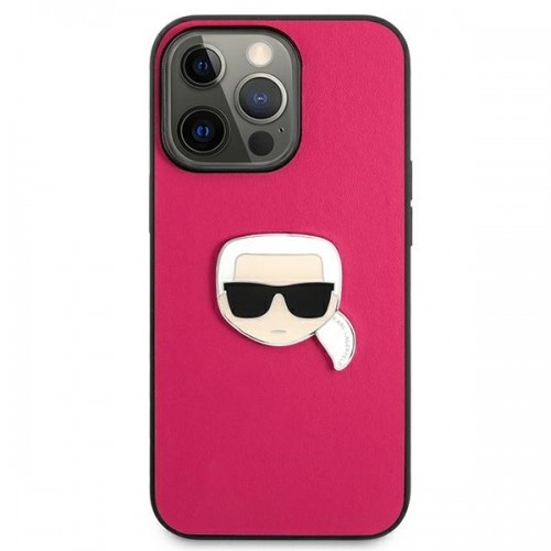 KLHCP13XPKMP Karl Lagerfeld PU Leather Karl Head Case for iPhone 13 Pro Max Pink image 3