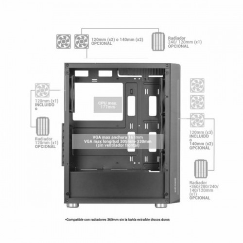 Блок полубашня ATX Galileo Mars Gaming MCFW Белый image 3