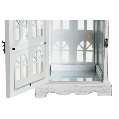 Фонарь DKD Home Decor Отделка состаренная Белый Серый Деревянный Стеклянный 19 x 19 x 42 cm image 3