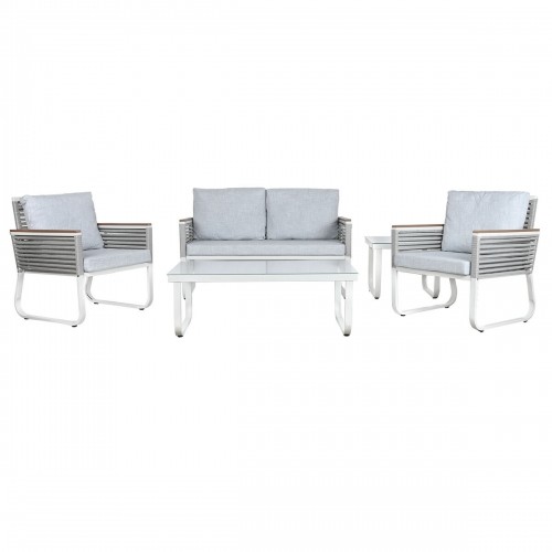 Galda komplekts ar 3 krēsliem Home ESPRIT Pelēks Tērauds Polikarbonāts 128 x 69 x 79 cm image 3