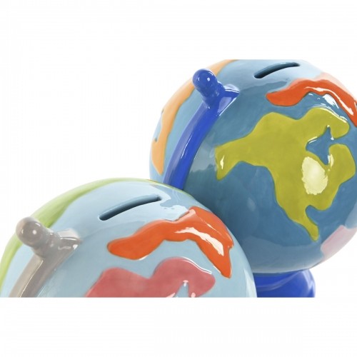 Kопилка Home ESPRIT Dolomite Земной глобус 14,5 x 13,5 x 19 cm (2 штук) image 3