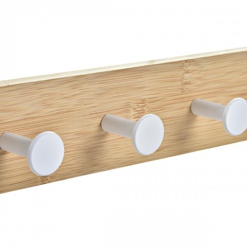 Door Coat Rack Home ESPRIT White Metal Bamboo 38,5 x 4,8 x 25,5 cm image 3