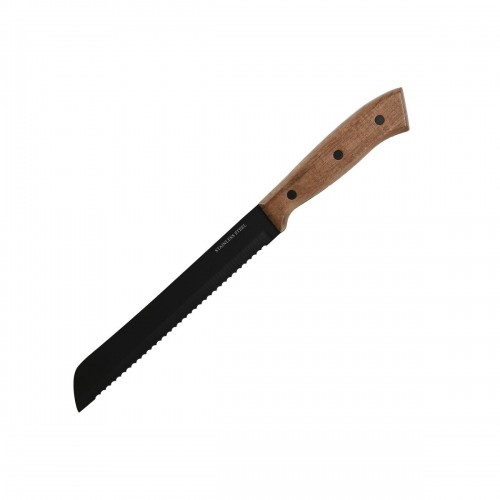 Knife Set Home ESPRIT Black Stainless steel Acacia 4 x 1 x 33 cm 6 Pieces image 3