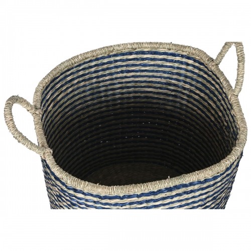 Basket set Home ESPRIT Blue Natural Jute Seagrass Mediterranean 43 x 43 x 54 cm (3 Pieces) image 3