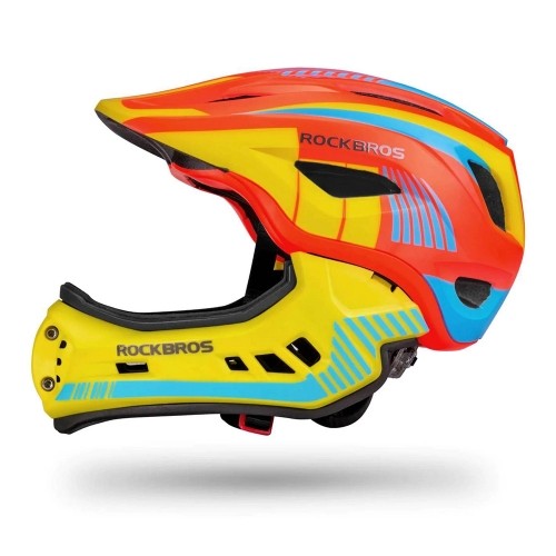Children's bicycle helmet with detachable visor Rockbros TT-32SOYB-M size M - yellow-orange image 3