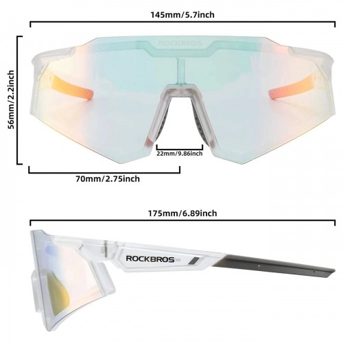 Rockbros SP291 photochromic UV400 cycling glasses - white image 3