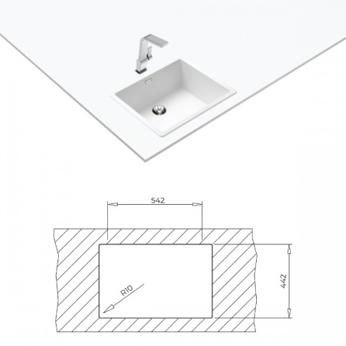 Sink Teka Radea R10 50.40 M-TG white image 3