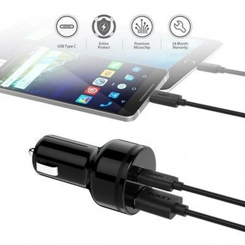 Car Charger Aukey CC-Y7 Black image 3