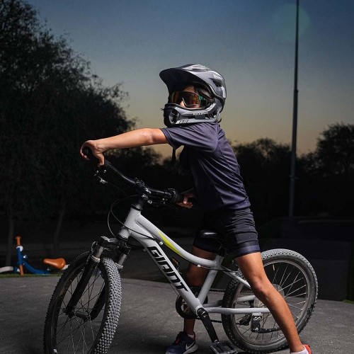 Children's bicycle helmet with detachable visor Rockbros TT-32SBTG-M size M - gray image 3