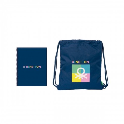 Stationery Set Benetton Cool Navy Blue 2 Pieces image 3