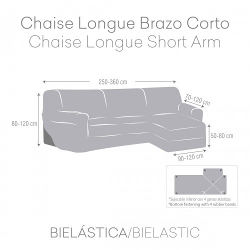 Right short arm chaise longue cover Eysa JAZ Dark grey 120 x 120 x 360 cm image 3