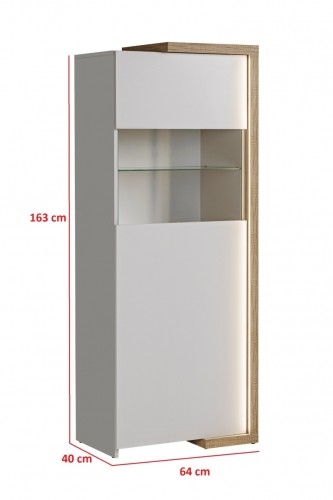 Halmar DASAR display cabinet V01 cashmire/ oak grand natural image 3