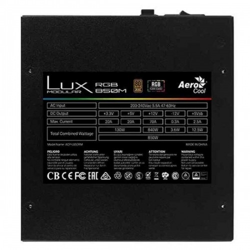 Power supply Aerocool LUXRGB850M ATX 850 W 80 Plus Bronze Black image 3