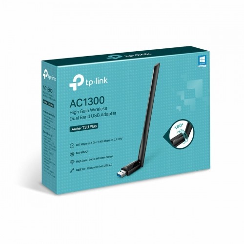 Wi-Fi USB Adapteris TP-Link Archer T3U Plus 867 Mbit/s Melns image 3