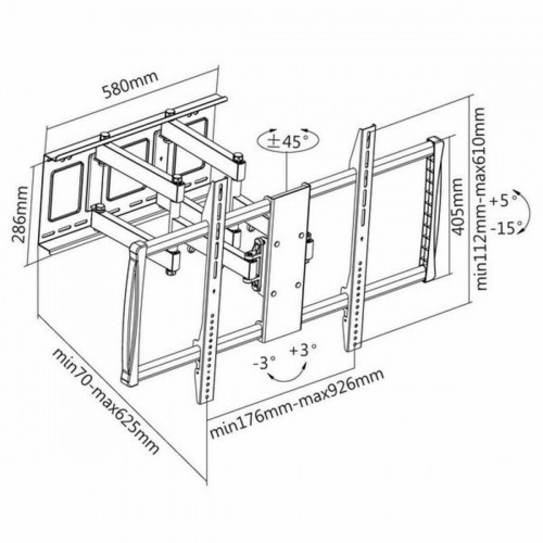 Подставка для ТВ с рукой TooQ LP75100TN-B 60"-100" 60" image 3