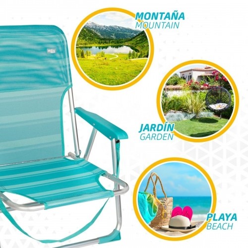 Beach Chair Aktive Turquoise 44 x 72 x 35 cm Aluminium Foldable (4 Units) image 3