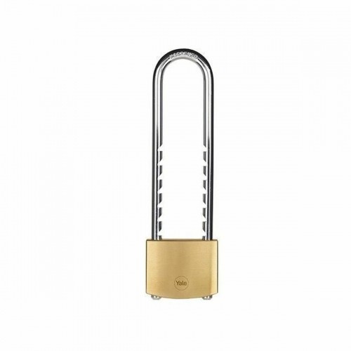Key padlock Yale Brass Rectangular Golden image 3