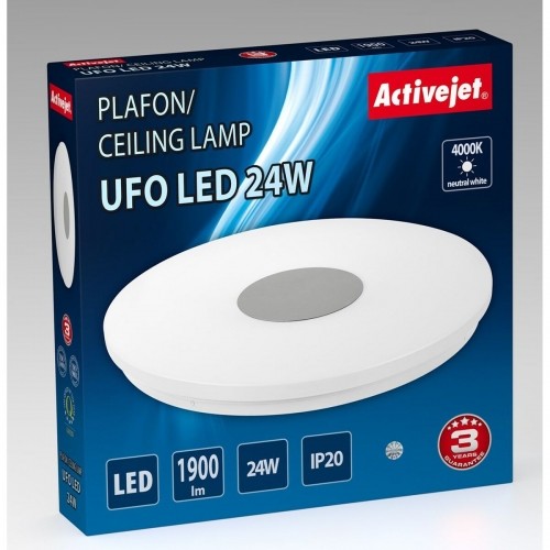 Потолочный светильник Activejet AJE-UFO 24W Белый Серебристый 80 24 W Металл (4000 K) (1 штук) image 3