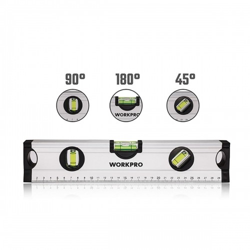 Spirit Level Workpro Aluminium 30 cm image 3